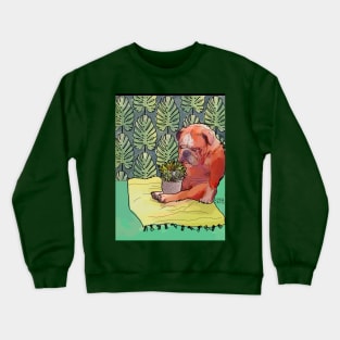 Bulldog and Succulent Crewneck Sweatshirt